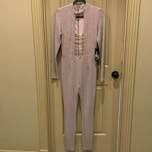BEBE Jumpsuit Blush with Gold accents NEVER WORN NWTG